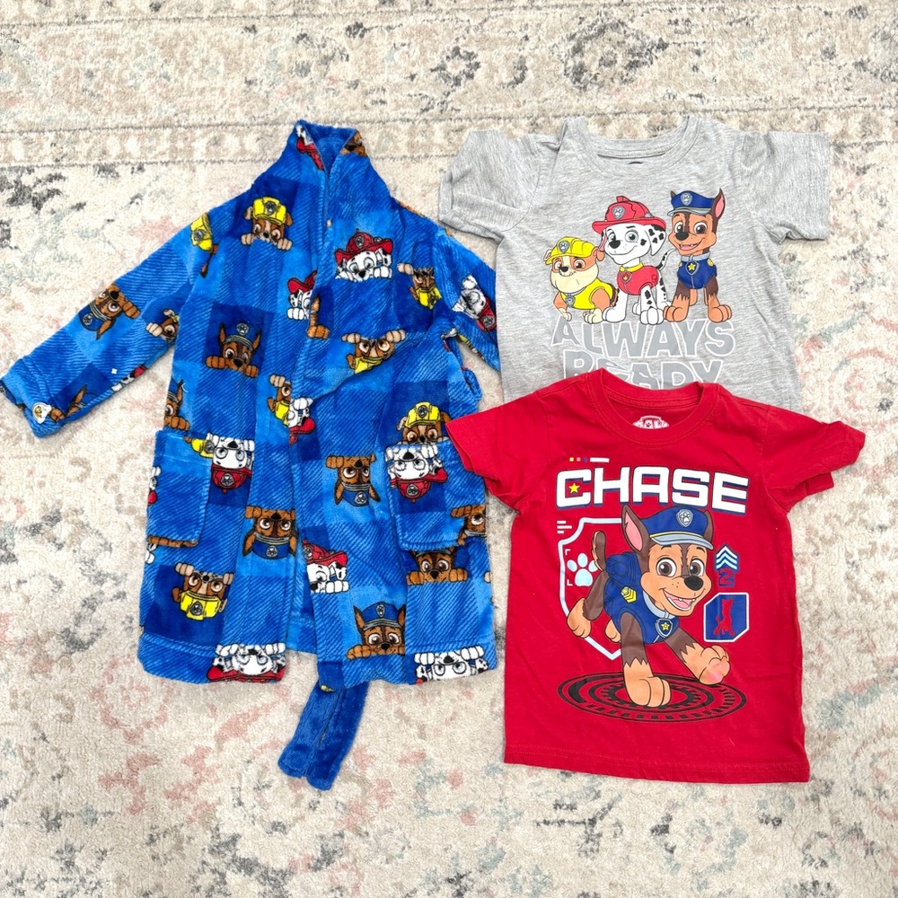 Blue Paw Patrol Robe and T-Shirts Set